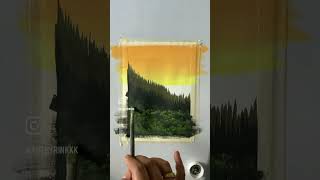 Landscape painting in Gouache #easyartvideo #easypainting #arttutorial #painting #artist #arttrend