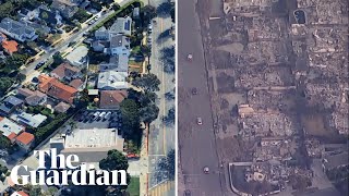 Before and after footage shows extent of LA fires' destruction