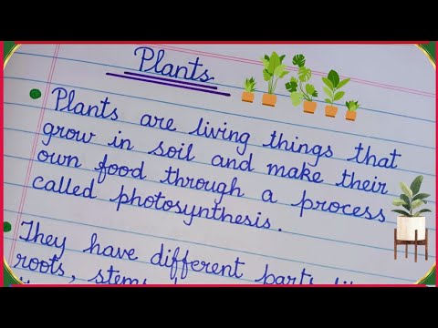 5 Lines Essay on Plants | Few Lines Short Essay on Plants | Essay Cursive Writing on Plants✨🪴