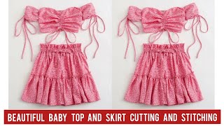 Baby Top With Skirt Cutting and Stitching/4-5 Year Baby Dress Cutting and Stitching