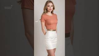 2024 Trending styles for colorful short sleeve top & white mini skirt #outfit #styles