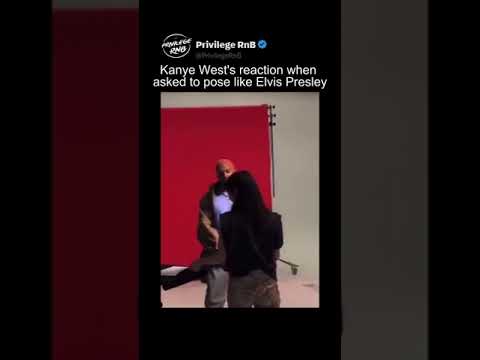 Kanye West's reaction when asked to pose like Elvis Presley