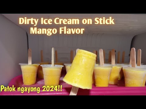 Dirty Ice Cream on Stick Mango Flavor ll Mango Ice Cream Stick ll Pangnegosyo recipe with costing