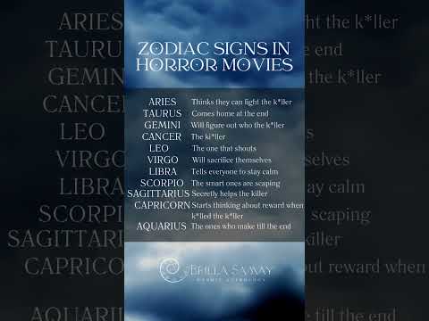 Zodiac Sign in Horror movie #astrology