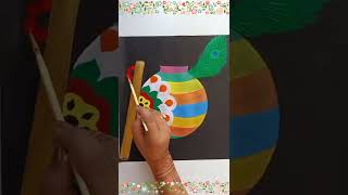 #krishnajanamashtmi special drawing #matkadecoration ideas #potdecorationideas /Pot drawing#shorts