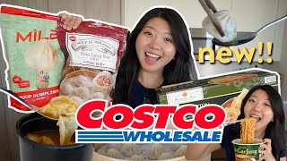 COSTCO ASIAN FOOD HAUL! Trying NEW Asian Food at Costco 2025 (ramen, soup dumplings, boba & more)