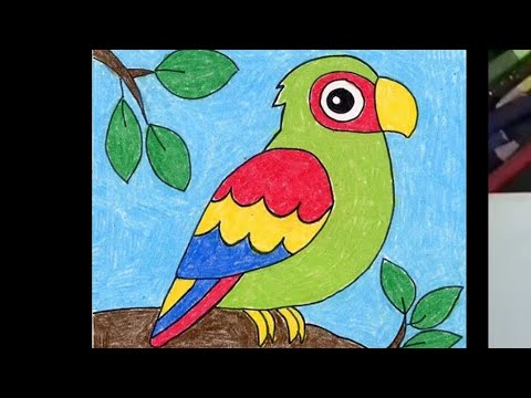 tota ki drawing parrot drawing 😱 easy 🦜#drawing #viralvideo