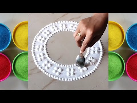 Best rangoli tricks l rangoli designs with colours l simple rangoli l रंगोली डिज़ाइन l 3 rangolis