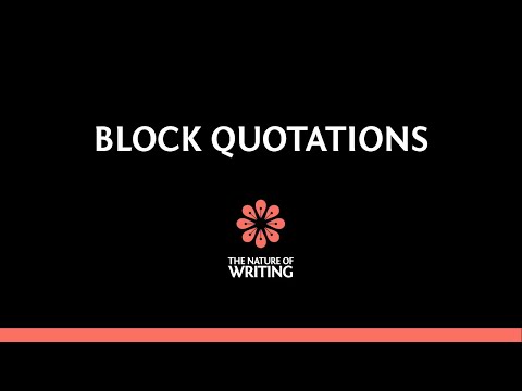 Block Quotations | MLA | Essay Writing