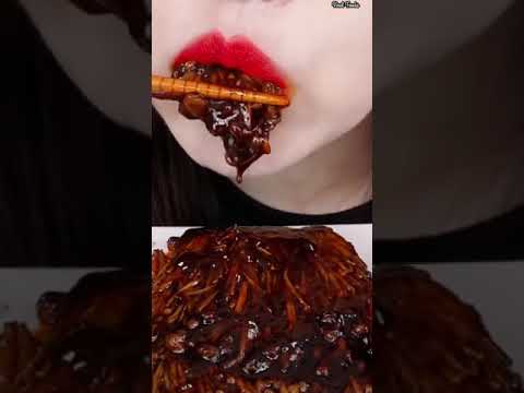 Asmr Eating Spicy Mushroom 🔥🤤 Spicy Sauce #shorts