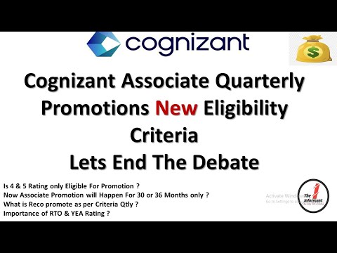 Cognizant Associate Promotion|Cognizant Associate Promotion New Eligibility Criteria|Qtly Promotions