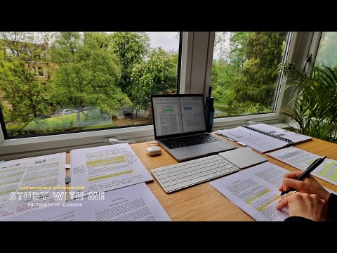 6 HOUR STUDY WITH ME | Background noise, 10 min Break, No music, Study with Merve