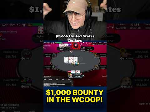 ALL IN FOR A $1,000 BOUNTY IN THE WCOOP!! 💰💰 #poker #pokerstars #wcoop