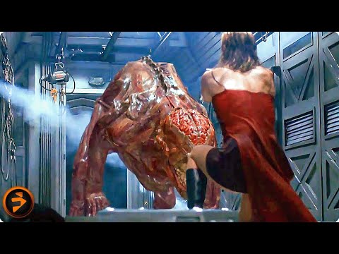 Licker Train Attack Scene | RESIDENT EVIL | Milla Jovovich, Michelle Rodriguez