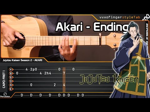 Jujutsu Kaisen S2 ED - AKARI - Acoustic (Fingerstyle Guitar Cover) TAB Tutorial