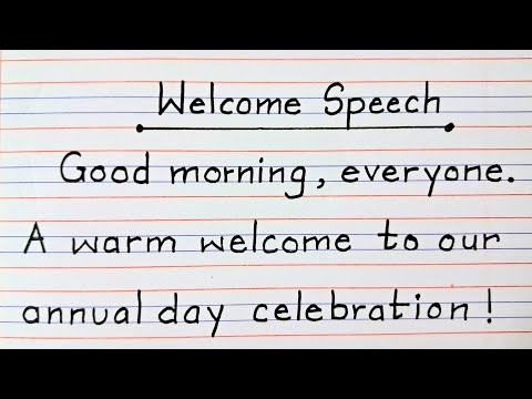 #2 Welcome Speech, welcome speech in english, welcome address, ibest speech for annual function