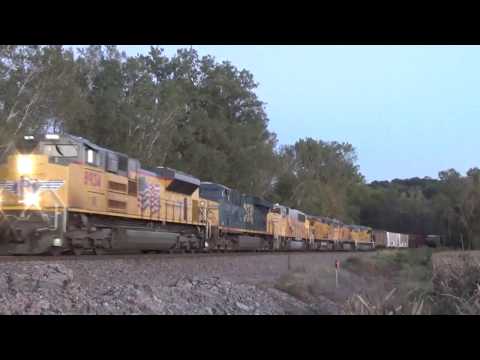 Union Pacific SD60M 2331, EMD 1601 eastbound near Crescent, Iowa