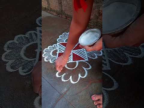 #trendingshorts#rangoli#appartmentkolam#dailyrangoli #begginers#easyrangoli#lakshmi's kolam