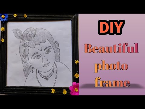 Beautiful photo frame with waste papers | Easy photo frame