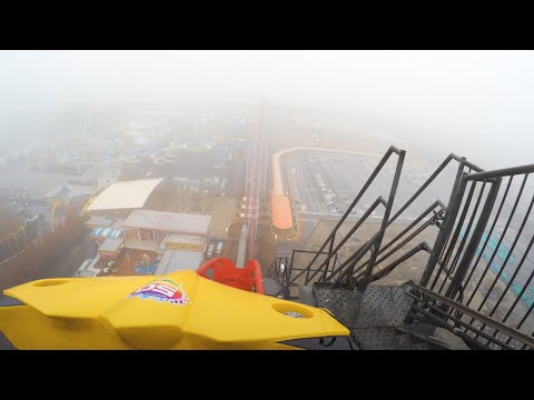 Riding a Coaster IN FOG! Cloudy Steel Dragon (スチールドラゴン) POV - Nagashima Spa Land, Japan