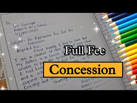 Application for full fee concession ki application full Concession