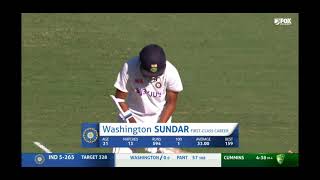 Brave debutant Washington Sundar takes on No. 1 test bowler Pat Cummins in Gabba. #Brave #Cummins