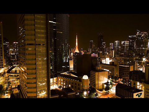 ASMR City Traffic Sounds around Tokyo Tower | Sounds for Sleeping, Working, Relaxing