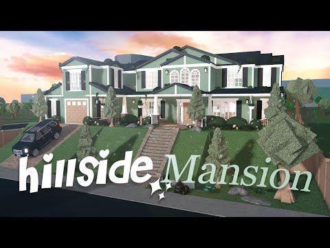 Beautiful Green Hillside Mansion! Full Interior and Exterior Bloxburg Build