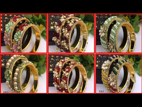 Stunning Multi-Color Gold Bangles for Brides-to-be Bridal Bloom" Multi-Color Gold Bangles