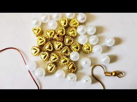 How TO MAKE PARTY WEAR EARRINGS AT HOME//DIY//HANDMADE JEWELLERY//HOORIYA STYLE