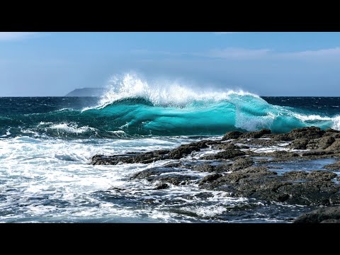 Behind the Moon - Beautiful Relaxing Music with Ocean Waves and Seagulls: Soothing Piano,Sleep Music