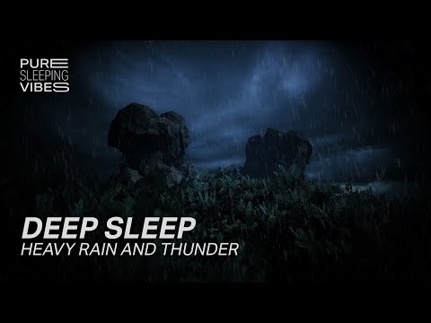 Beat Insomnia with Heavy Rain and Thunder Sounds for Sleeping - Dimmed Screen | Deep Sleep Sounds