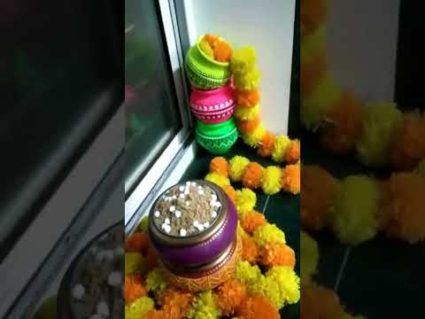 Makar Shankranti Decor #pot #colour #homedecor #rangoli