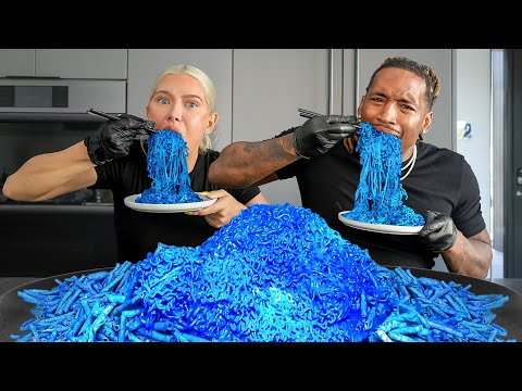 EATING THE WORLD'S SPICIEST BLUE HEAT TAKIS FIRE NOODLES • Mukbang & Recipe