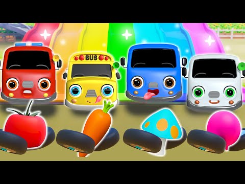 Learn Colors with Slide Song and More!｜+Compilation｜Colors for Kids | Nursery Rhymes - Baby Car TV