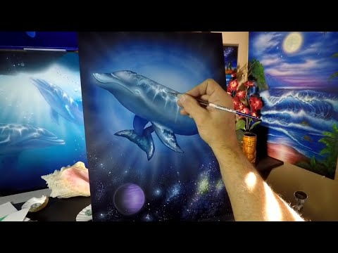 acrylic painting a dolphin