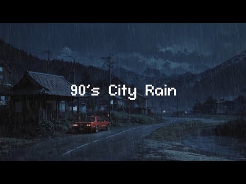 City Rain Ambience ⛈️ 90's Lofi City 🎵 Beats To Chill / Relax