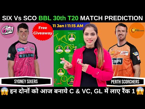 SIX vs SCO Dream11 Prediction Today Match|Sydney Sixers vs Perth Scorchers BBL 2025|Fantasy Cricball