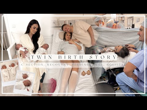 TWIN BIRTH STORY | C Section, Recovery, Tandem Feeding, NICU, Hospital 👶🏽👶🏽