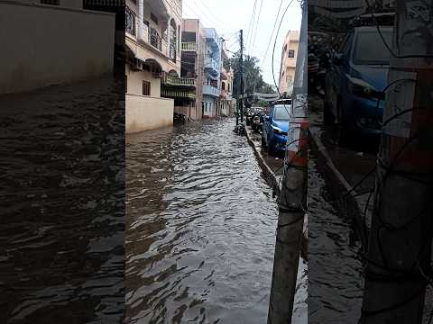 full Rain in Ramnagar #Hyderabad #subscribe #rain #ramnagar #water