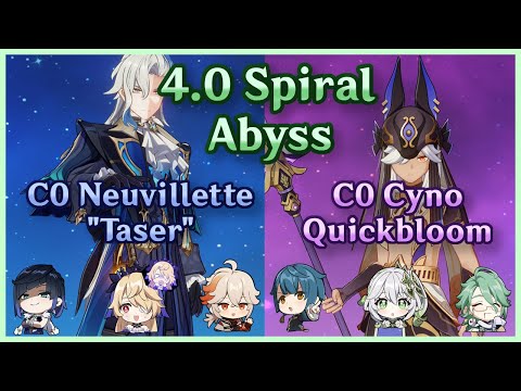 C0 Neuvillette "Taser" + C0 Cyno Double Dendro | 4.0/4.1 Spiral Abyss | Floor 12 Continuous