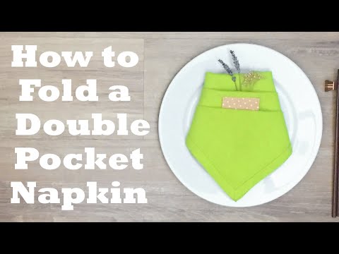 Elegant Double Pocket Napkin Folding Tutorial - 1 minute video tutorial - Episode 41