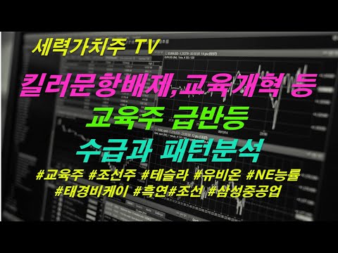 [주식 06.22] 킬러문항배제,교육개혁 등,교육주 급반등, 수급과 패턴분석( #교육주 #조선주 #테슬라 #유비온 #NE능률 #태경비케이 #흑연#조선 #삼성중공업) #세력가치주