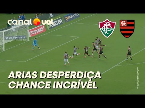 FLUMINENSE X FLAMENGO: CHANCE PERDIDA DO FLU! ARIAS CHUTA PARA FORA E BOLA VAI PARA FORA