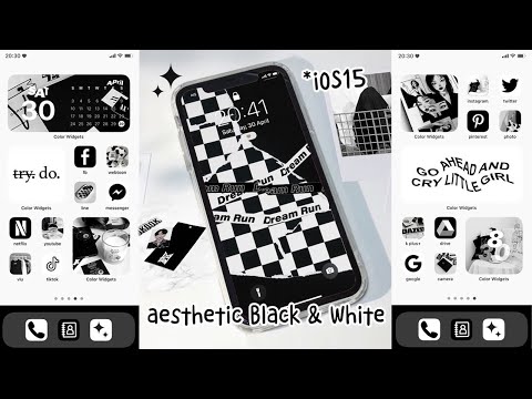 customize your iphone aesthetic 🖤🤍 (black & white) *ios15 | aesthetic phone