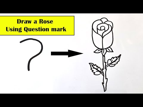 How to Draw a Rose using Question Mark l l Step by Step drawing for Beginners l l Simple and Easy