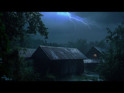 12 Hours Heavy Rain and Thunderstorm Sounds for Sleeping No Ads | Relaxing Rain on  a Tin Roof