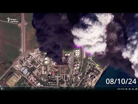 Satellite Imagery of Feodosia Oil Facility After ATACMS: Fire Spreads to More Oil Tanks!