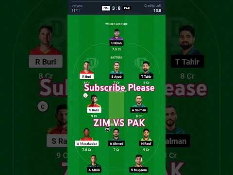 ZIM vs PAK T20 Dream11 Prediction, Dream11 team of today match, Zimbabwe vs Pakistan 3rd T20 Match |