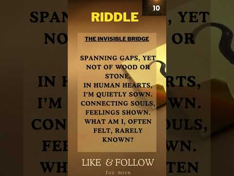 The invisible Bridge |English riddle | Find the answer - Who am I? #shorts #DG riddle #riddles #quiz